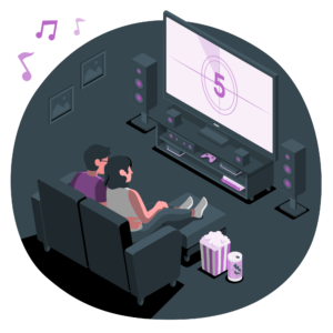 Romantic Movie Night Cozying Up Together